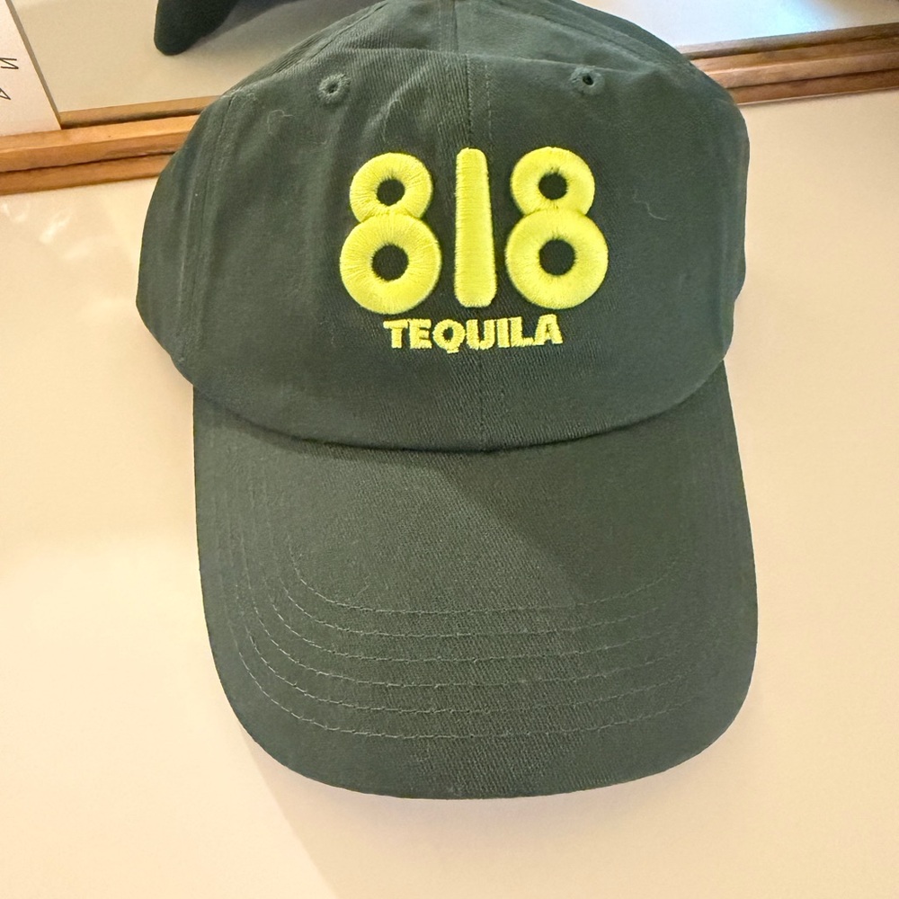 818 Tequila Embroidered Baseball Cap - Dark Green with Yellow Logo